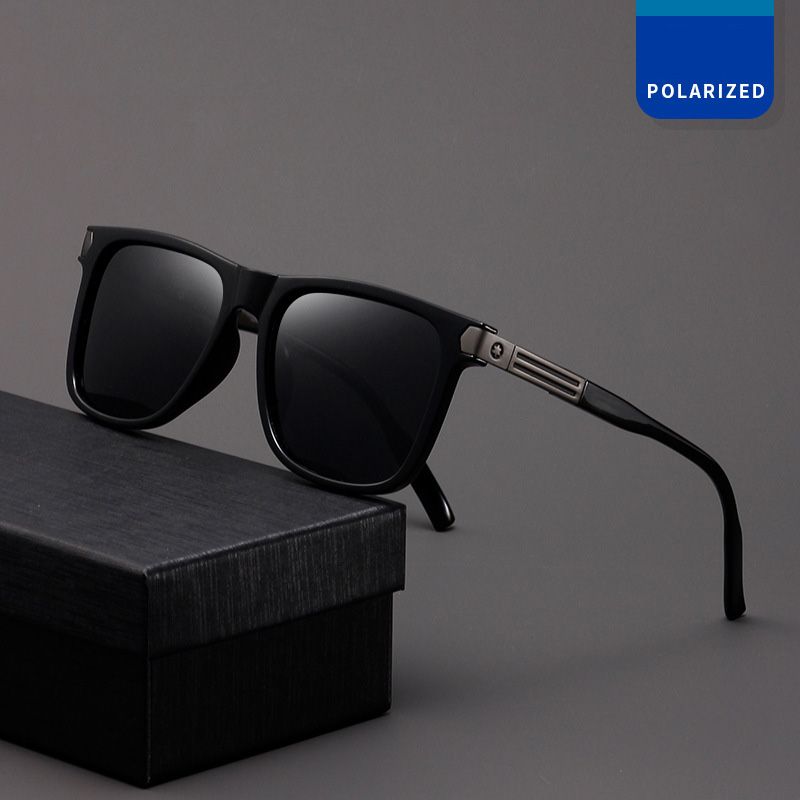 2024 Men‘s Brand Classic Square Polarized Sunglasses Metal Frame Men's Driving Male Sun Glasses Eyewear UV Blocking Luxury