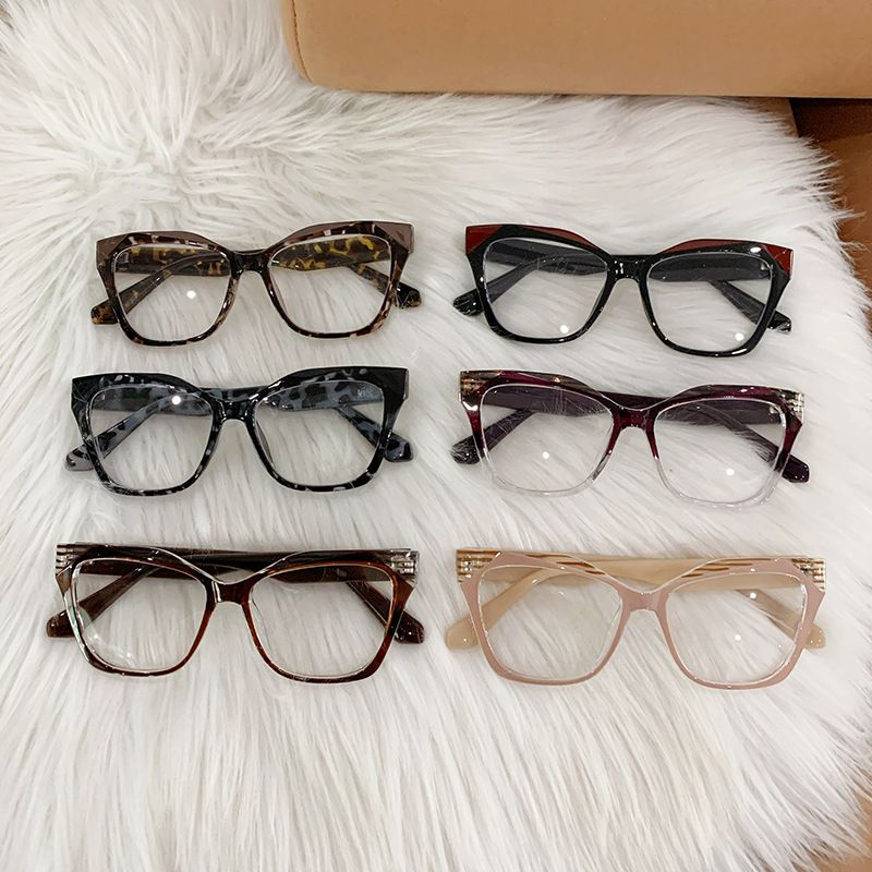 Fashion Cat Eye Glasses Ultra-light Glasses Frame Retro Photochromic Eyeglasses Anti-blue Light Eyewear Outdoor Color-changing