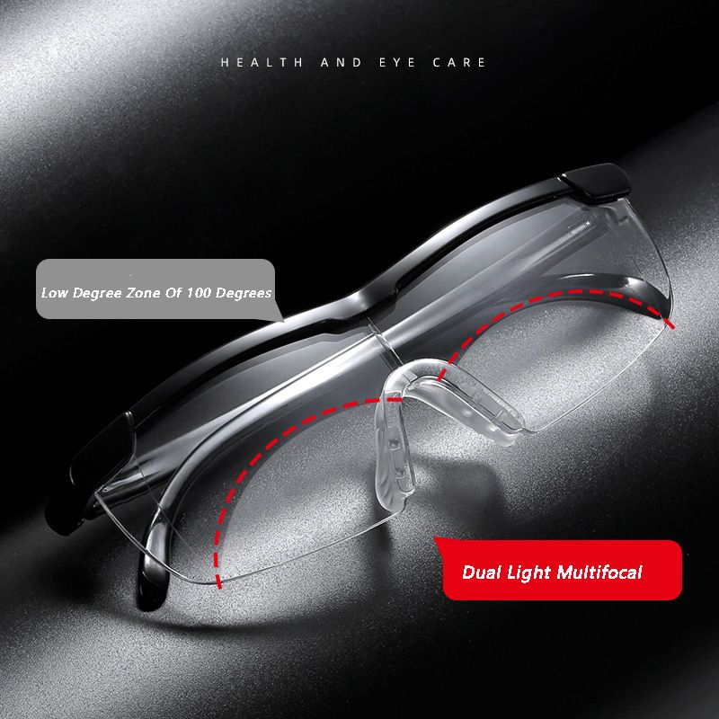 2024 New Dual Light Multifocal Anti-Blue Light Intelligent Automatic Focusing Zoom Adjustment 100-300 Degree Presbyopic Glasses