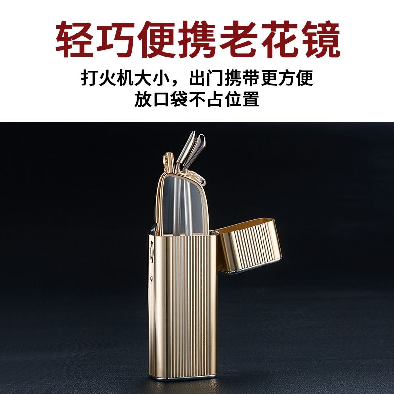 2024 Unisex blue light blocking Gold Reading Glasses Men Women Antenna Folding Spectacles magnifier Computer Presbyopic Eyewear With Box