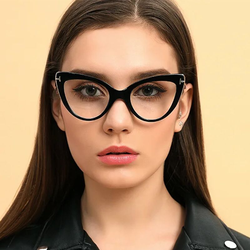 New Fashion Retro Glasses Transparent Frame Women Anti-UV Blue Rays Glasses Vision Care Computer Goggles Cat Eyes Glasses Frame
