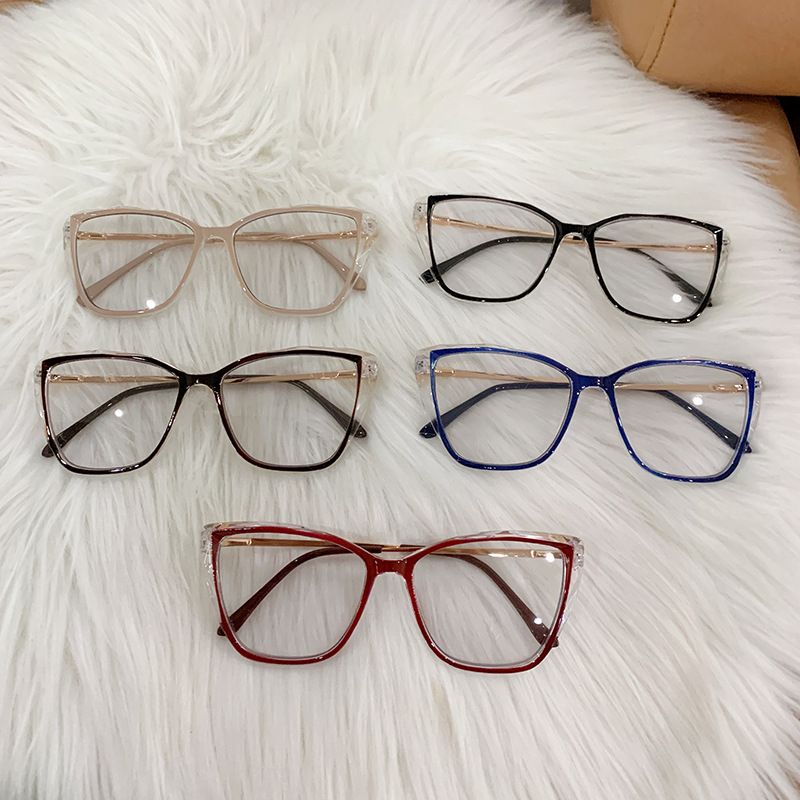 Women'S Fashion Photochromic Eyeglasses Frames For Women Change Color Lens Cat Eye Glasses Frame Anti Blue Light Computer Glasse