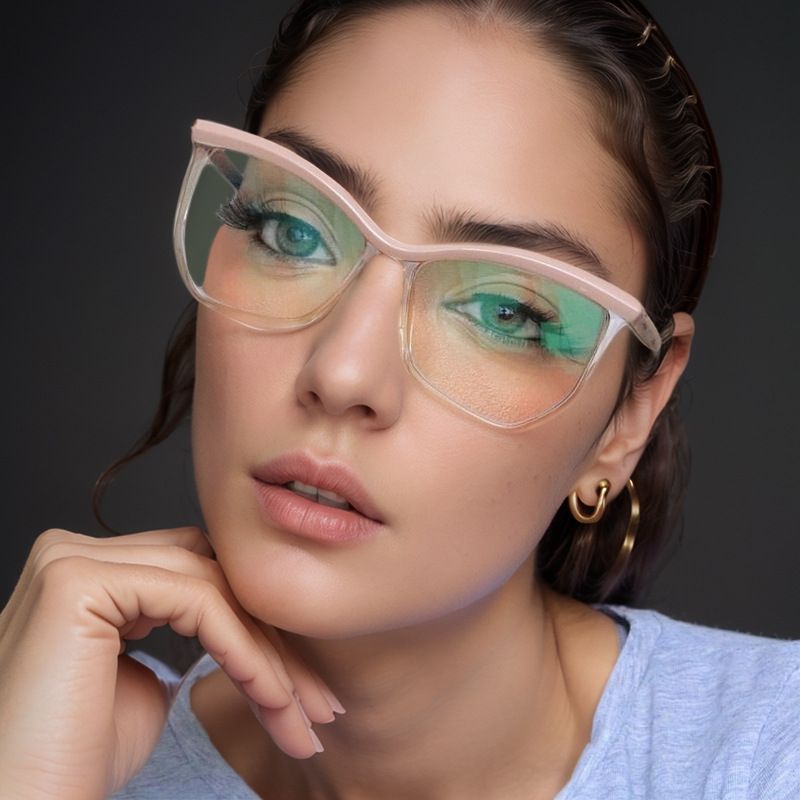 New Anti Blue Light Plain Eyeglasses High Appearance High Definition Eyewear Plain Glasses Frame Network Popular Women Trendy