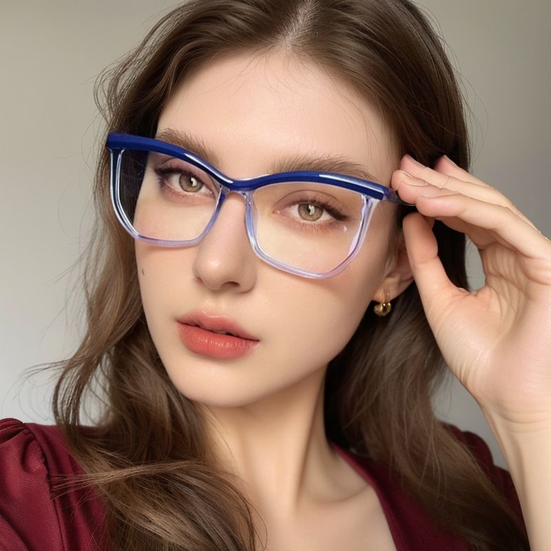 New Anti Blue Light Plain Eyeglasses High Appearance High Definition Eyewear Plain Glasses Frame Network Popular Women Trendy