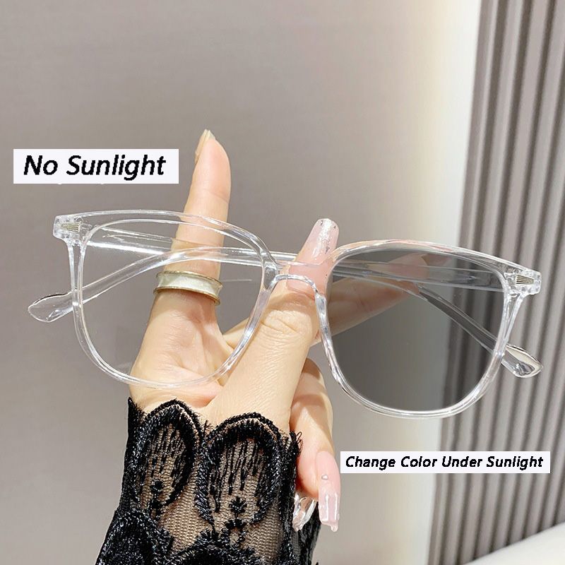 Photosensitive Photochromic Glasses For Men Women Color-changing Anti-blue Light Flat Mirror Outdoor Sunglasses Computer Goggles