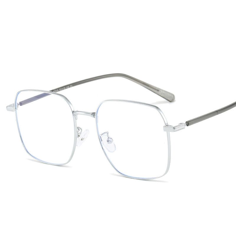 New Metal Decor Square Glasses Frame Women Anti Blue Light Computer Glasses Black Metal Spectacle Frame 0 Diopter 2024 Glasses