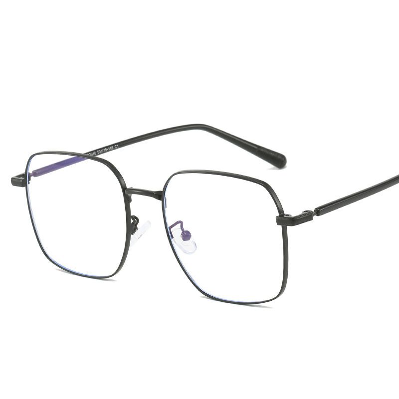 New Metal Decor Square Glasses Frame Women Anti Blue Light Computer Glasses Black Metal Spectacle Frame 0 Diopter 2024 Glasses