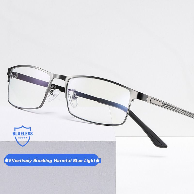Blue Light Blocking Spectacles Optical Fashion Light Eyeglasses Frame For Men Eyewear Half-rim Glasses with 3 Optional Colors
