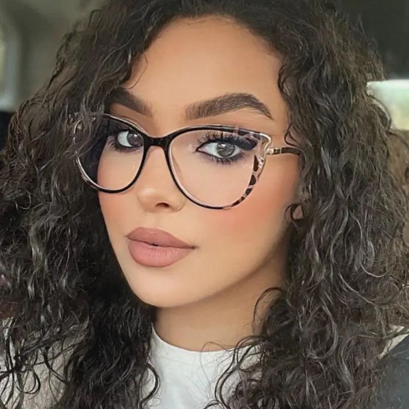 New Fashion Anti Blue Light Blocking Glasses Women Men Retro Cat Eye Frame Girls Computer Clear Lens Simple Female Eyeglasses