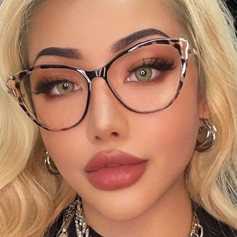 New Fashion Anti Blue Light Blocking Glasses Women Men Retro Cat Eye Frame Girls Computer Clear Lens Simple Female Eyeglasses