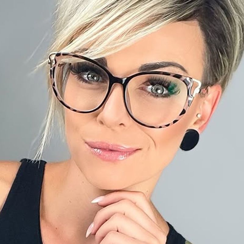 New Fashion Anti Blue Light Blocking Glasses Women Men Retro Cat Eye Frame Girls Computer Clear Lens Simple Female Eyeglasses