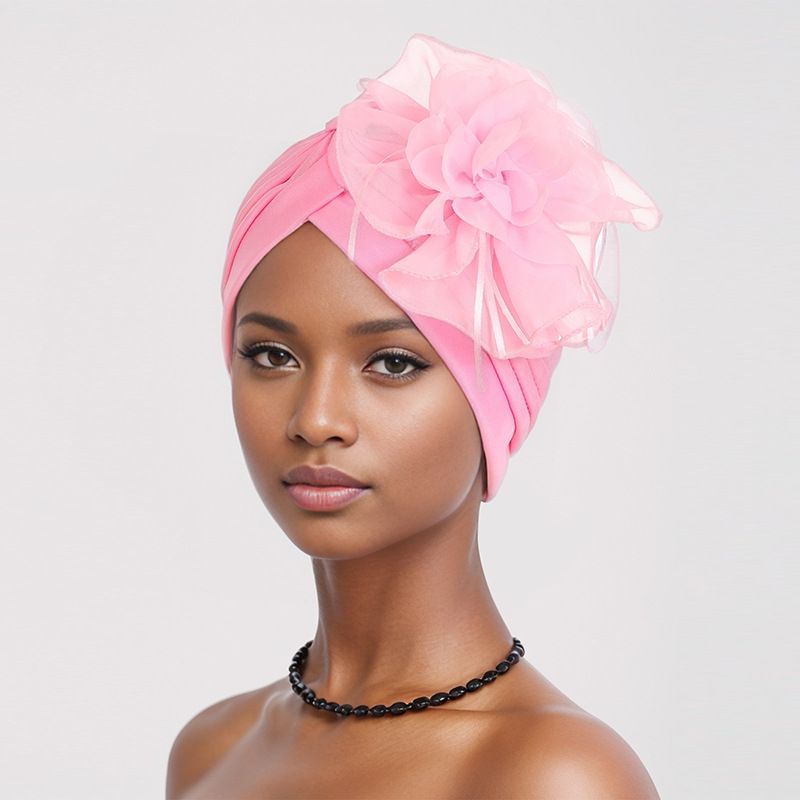 Women Flower Turban Indian Hat Muslim Hijab African Headscarf Hair Loss Bonnet Beanie Chemo Cap Bandanas Headband Turbante Mujer