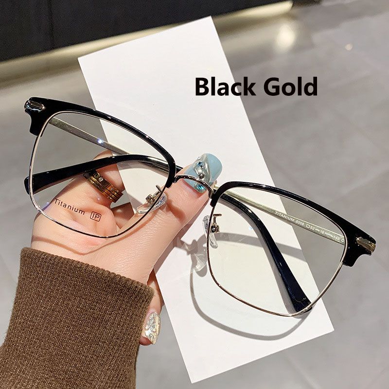 Fashion Anti-Blue Light Glasses Classic Women Men Ultra Light Metal Frame Glasses Office Computer Goggles Eye Protection Black