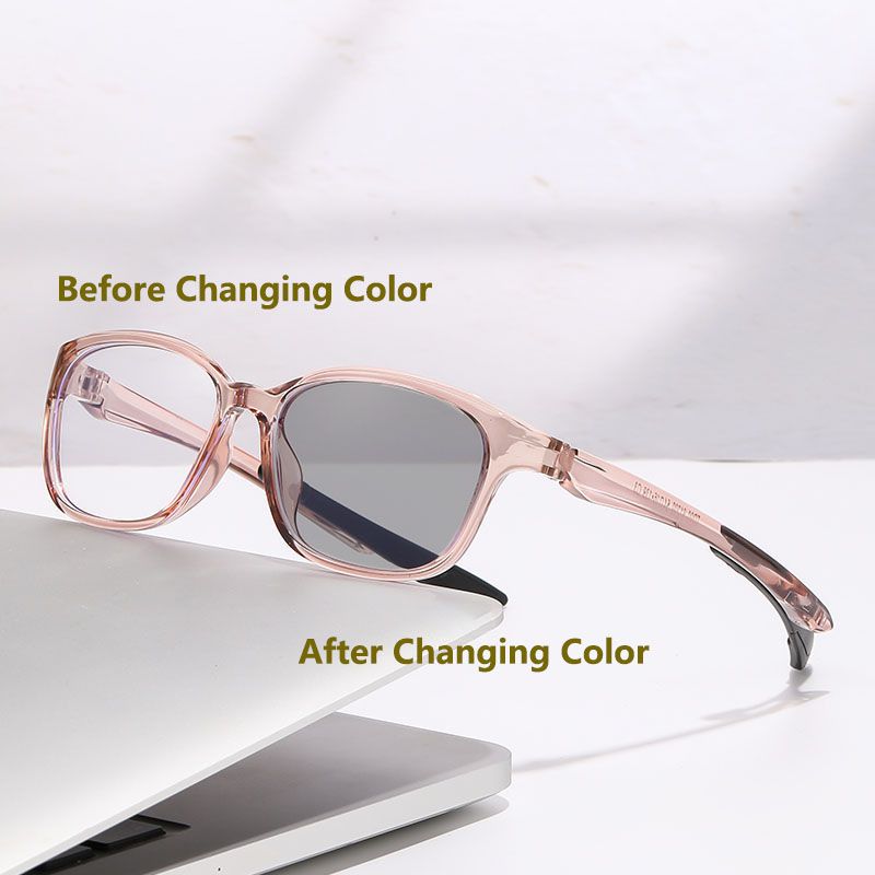 Fashion Square Photochromic Glasses Frame Men Women Luxury Ultra Light TR90 Anti Blue Light Sun Glasses Outdoor Chameleon Shades