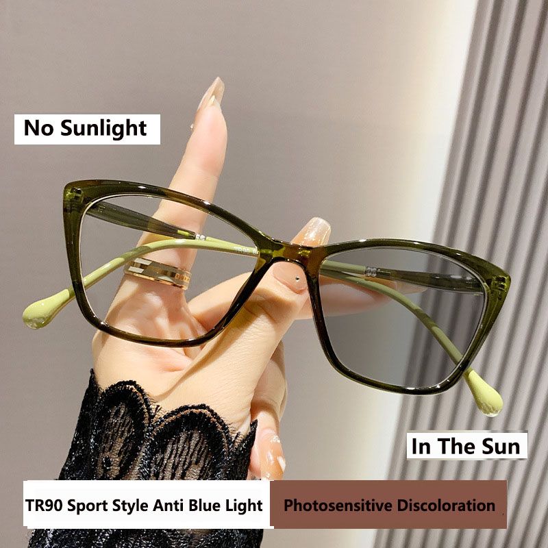 New Fashion Intelligent Photochromic Glasses Frame Men Women Color Changing Eyeglasses Unisex Cat Eye Travel UV400 Sunglasses