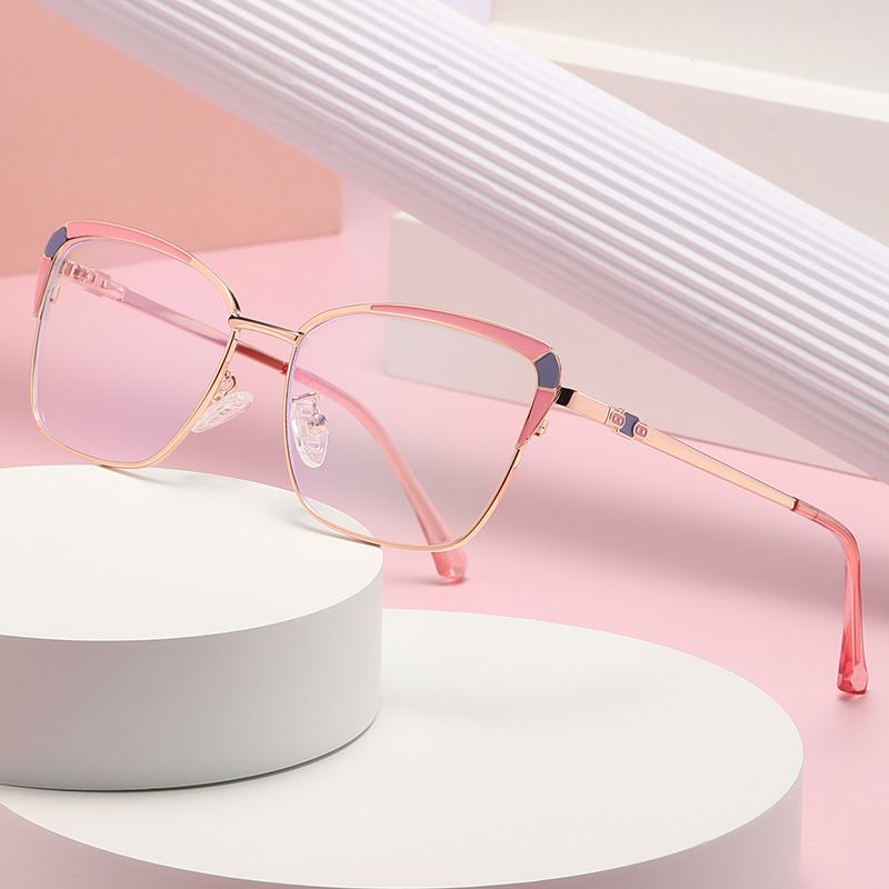Half Frame Cat Eye Eyeglasses Frames Women Brand Designer Fashion Anti Blue Light Computer Eye Glasses Ladies Optical Eyewear