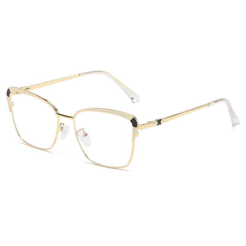 Half Frame Cat Eye Eyeglasses Frames Women Brand Designer Fashion Anti Blue Light Computer Eye Glasses Ladies Optical Eyewear