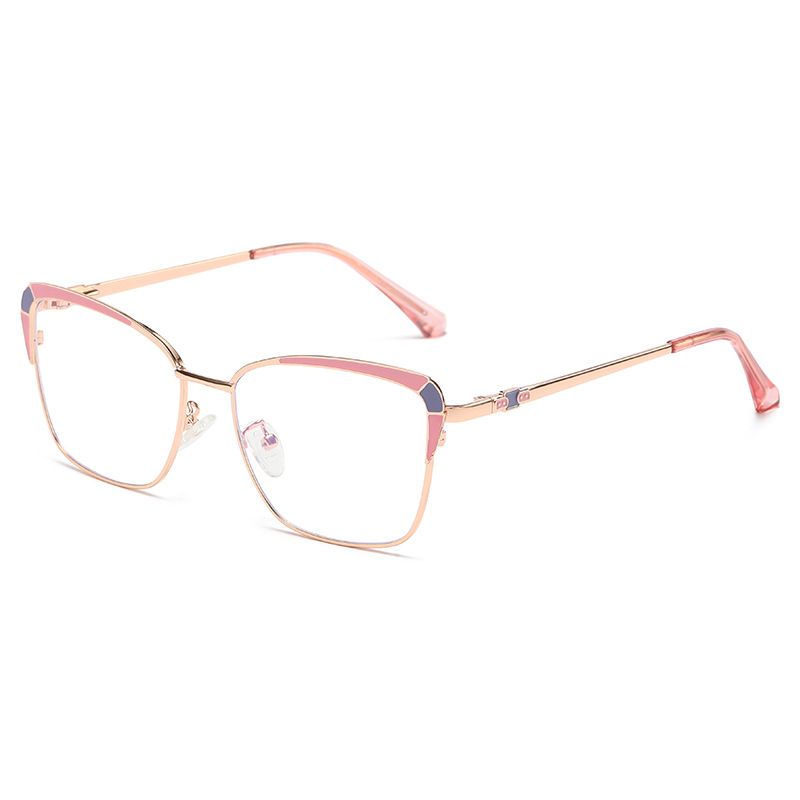 Half Frame Cat Eye Eyeglasses Frames Women Brand Designer Fashion Anti Blue Light Computer Eye Glasses Ladies Optical Eyewear