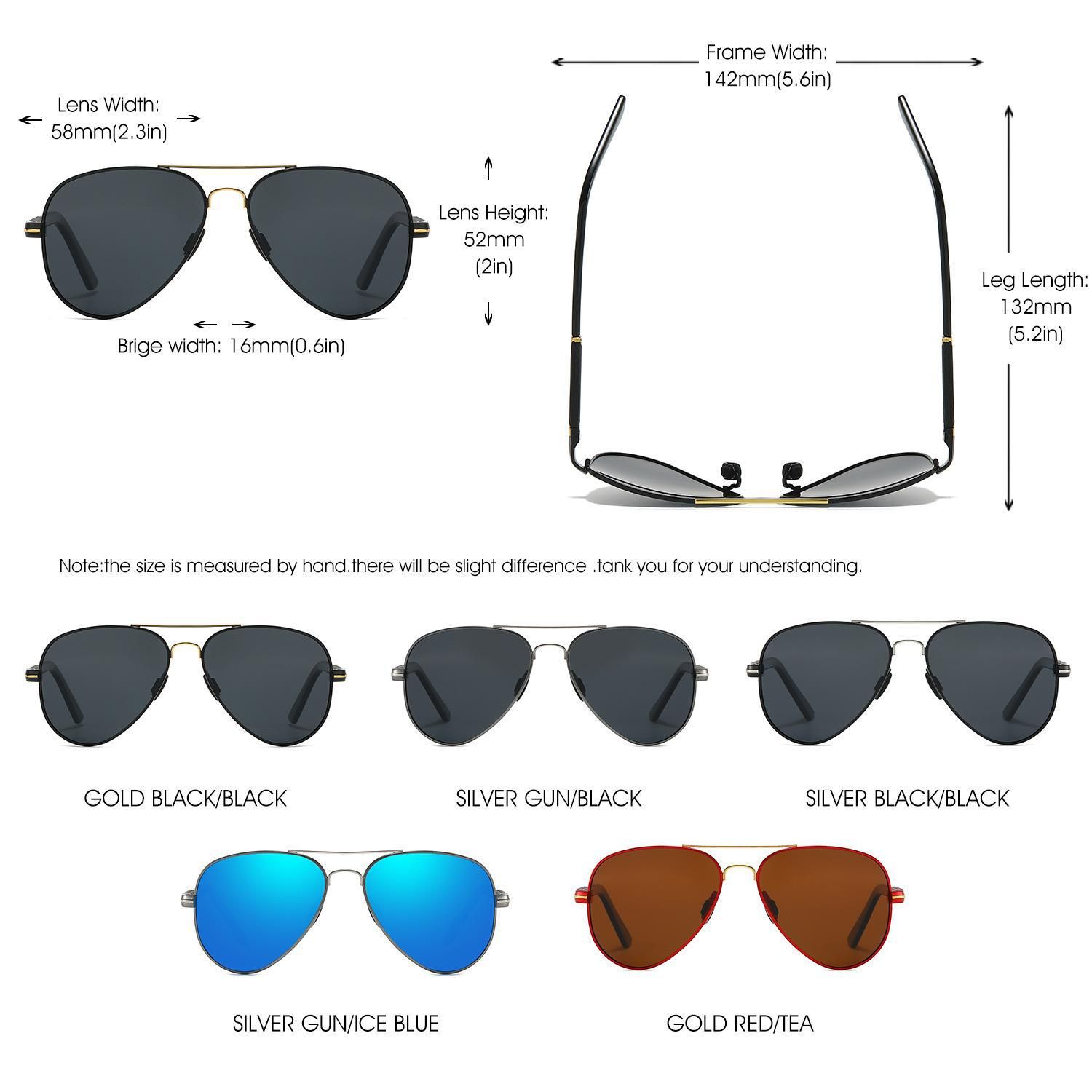 Pilot Alloy Men‘S Sunglasses Polarization UV400 Anti-Reflection Full Frame Glasses Women Retro Luxury Driving Fishing Eyewear