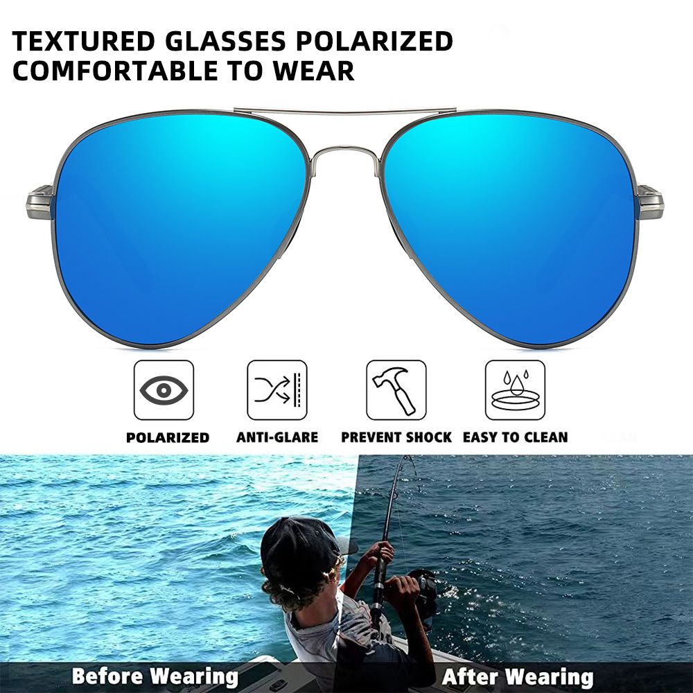 Pilot Alloy Men‘S Sunglasses Polarization UV400 Anti-Reflection Full Frame Glasses Women Retro Luxury Driving Fishing Eyewear