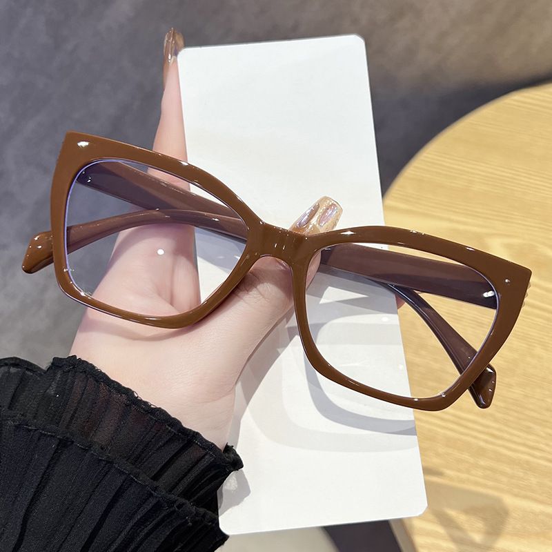 2025 New Polygonal Cat'S Eye Glasses Frame For Women Men Retro Plain Face Versatile Rice Nail Anti-Blue Light Flat Glasses ﻿