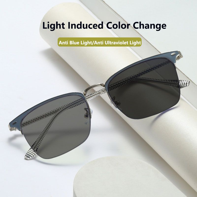 Classic Men Women Color Changing Anti-blue Glasses Luxury Outdoor Photochromic Fashion Light Finished UV400 Sunglasses Eyewear ﻿