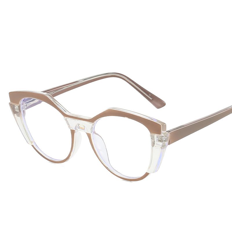 New Cat'S Eye Spring Leg Insert Eyeglasses Women'S Anti-Blue Light Reading Glasses Eyeglasses Frames Fashion Trend Flat Glasses