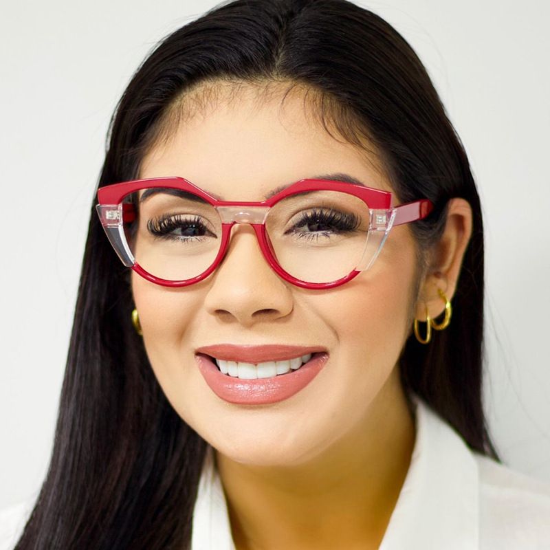 New Cat'S Eye Spring Leg Insert Eyeglasses Women'S Anti-Blue Light Reading Glasses Eyeglasses Frames Fashion Trend Flat Glasses