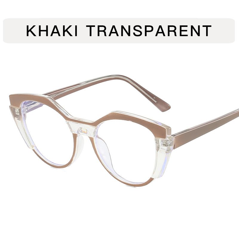 New Cat'S Eye Spring Leg Insert Eyeglasses Women'S Anti-Blue Light Reading Glasses Eyeglasses Frames Fashion Trend Flat Glasses