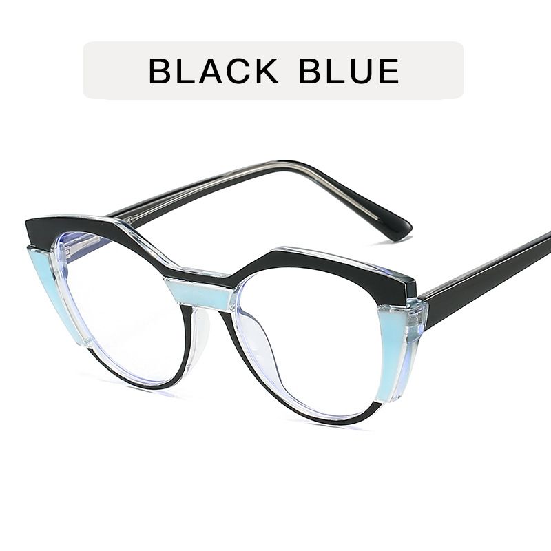 New Cat'S Eye Spring Leg Insert Eyeglasses Women'S Anti-Blue Light Reading Glasses Eyeglasses Frames Fashion Trend Flat Glasses