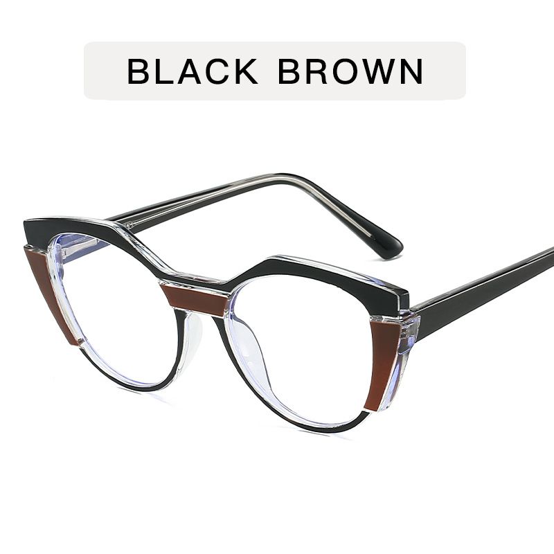 New Cat'S Eye Spring Leg Insert Eyeglasses Women'S Anti-Blue Light Reading Glasses Eyeglasses Frames Fashion Trend Flat Glasses