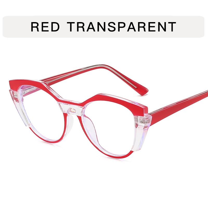 New Cat'S Eye Spring Leg Insert Eyeglasses Women'S Anti-Blue Light Reading Glasses Eyeglasses Frames Fashion Trend Flat Glasses