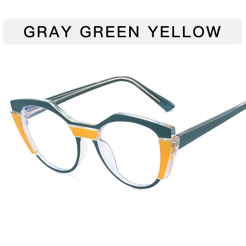 New Cat'S Eye Spring Leg Insert Eyeglasses Women'S Anti-Blue Light Reading Glasses Eyeglasses Frames Fashion Trend Flat Glasses
