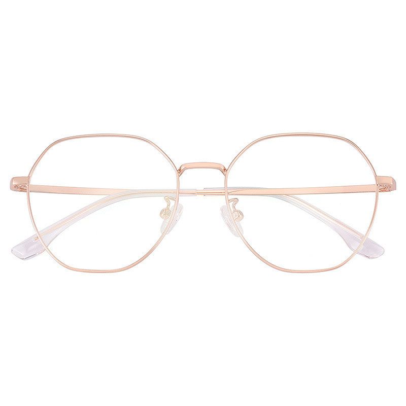 New Ultra-Light Polygonal Computer Glasses Women Metal Frame Anti-blue Light Radiation Glasses Goggles Flat Mirror Unisex Goggle