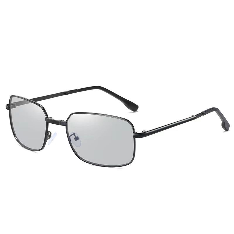 New Portable Folding Sunglasses for Men Women Fashion Square Metal Frame Sunglasses Night Vision Eyewear Driving UV400 Glasses