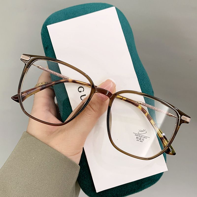 Square Flash Diamond Legs Decor Glasses Women Anti Blue Light Computer Glasses Black TR90 Spectacle Frame Fashion 2025 Glasses