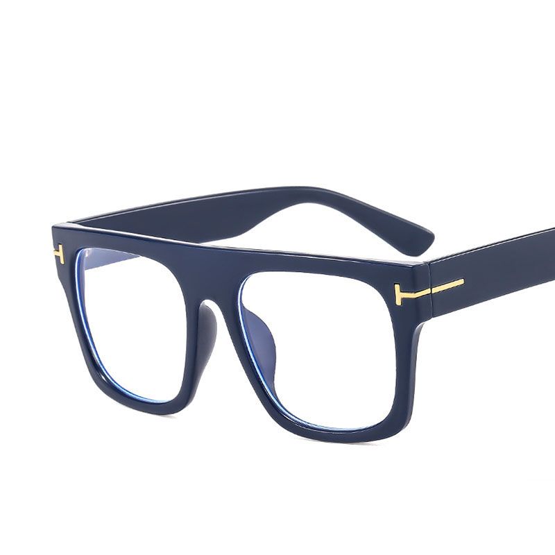 Oversized Vintage Anti Blue Light Optical Square Flat Top Glasses Frame Women For men Luxury Brand Designer  Eye Glass Frame