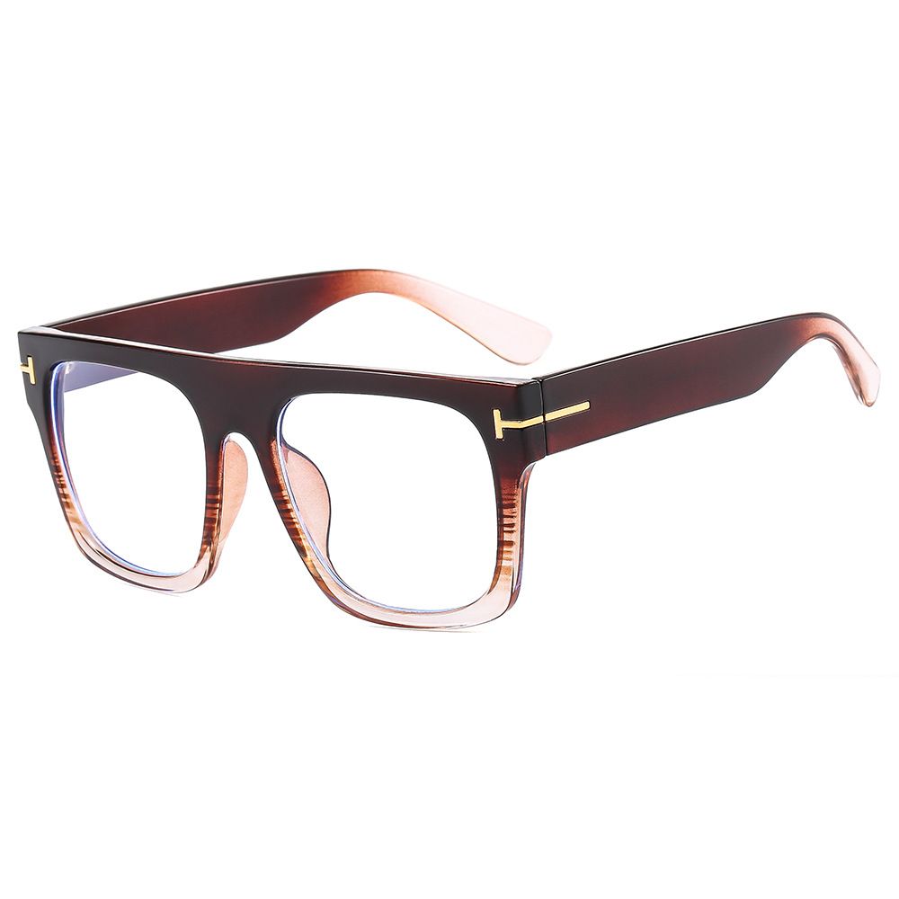 Oversized Vintage Anti Blue Light Optical Square Flat Top Glasses Frame Women For men Luxury Brand Designer  Eye Glass Frame