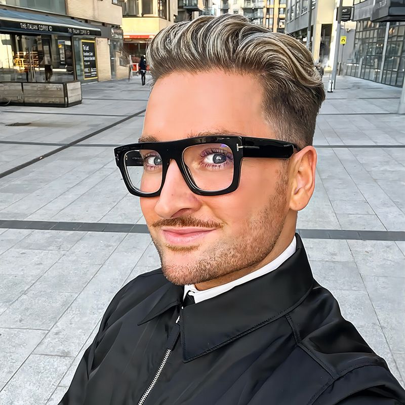 Oversized Vintage Anti Blue Light Optical Square Flat Top Glasses Frame Women For men Luxury Brand Designer  Eye Glass Frame