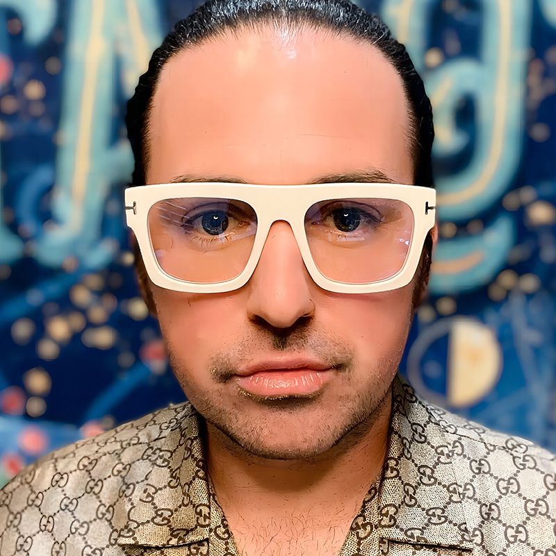 Oversized Vintage Anti Blue Light Optical Square Flat Top Glasses Frame Women For men Luxury Brand Designer  Eye Glass Frame