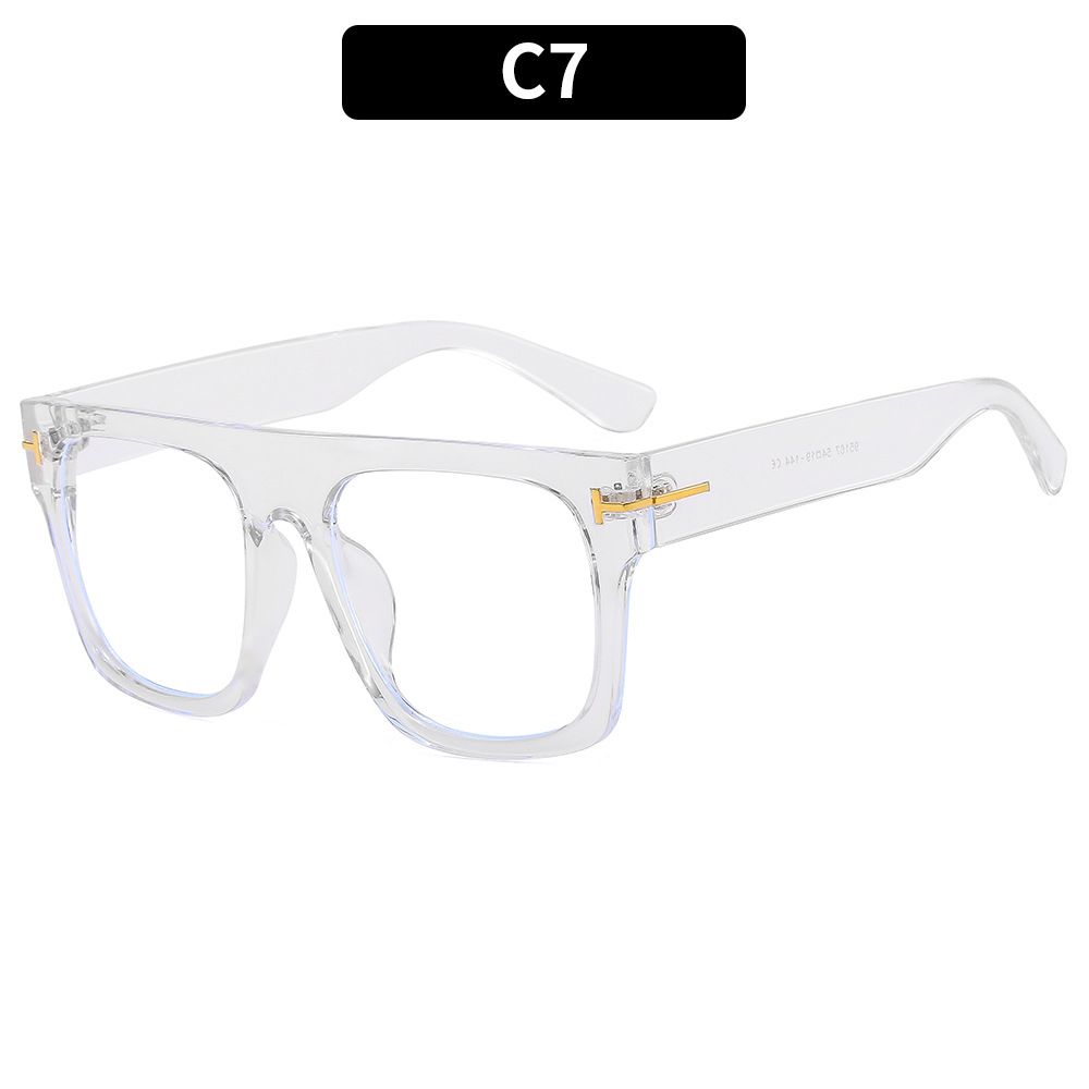 Oversized Vintage Anti Blue Light Optical Square Flat Top Glasses Frame Women For men Luxury Brand Designer  Eye Glass Frame