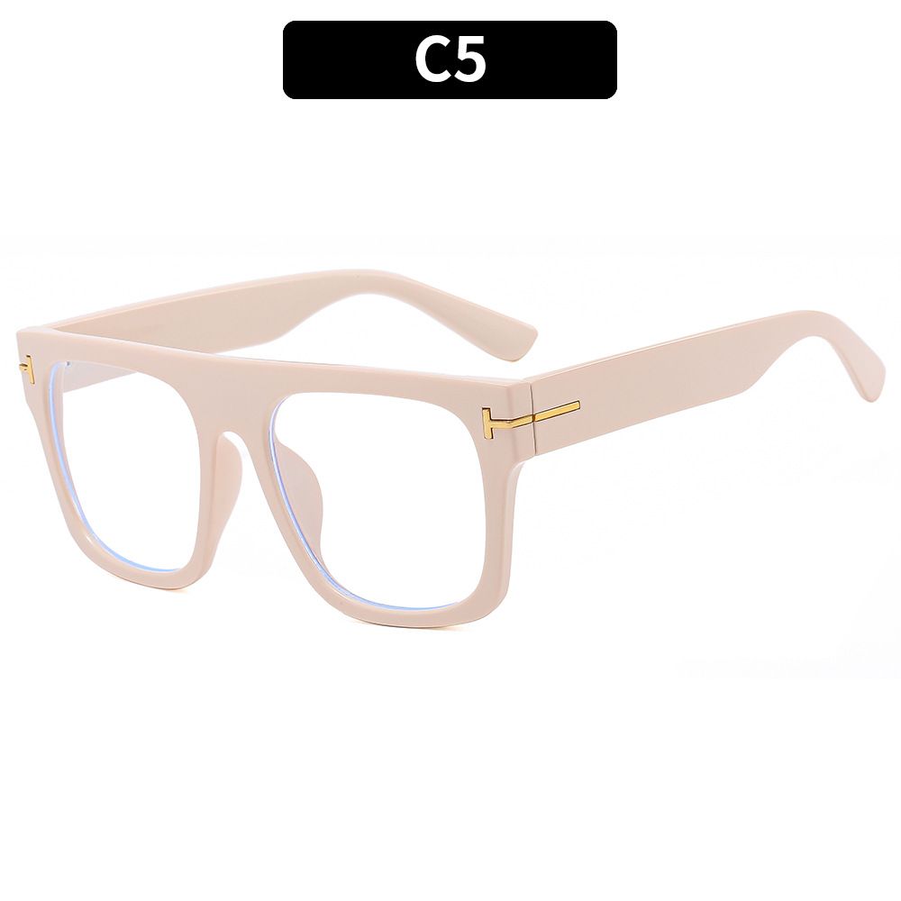 Oversized Vintage Anti Blue Light Optical Square Flat Top Glasses Frame Women For men Luxury Brand Designer  Eye Glass Frame