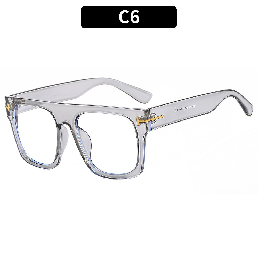 Oversized Vintage Anti Blue Light Optical Square Flat Top Glasses Frame Women For men Luxury Brand Designer  Eye Glass Frame