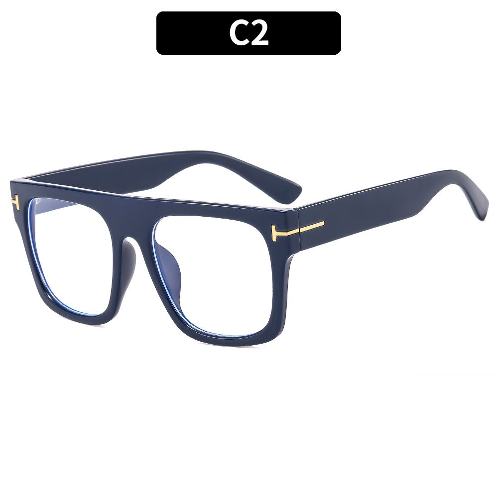 Oversized Vintage Anti Blue Light Optical Square Flat Top Glasses Frame Women For men Luxury Brand Designer  Eye Glass Frame