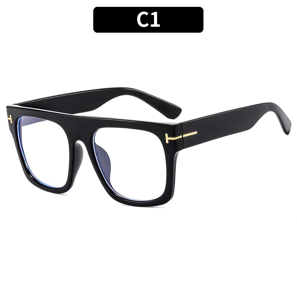 Oversized Vintage Anti Blue Light Optical Square Flat Top Glasses Frame Women For men Luxury Brand Designer  Eye Glass Frame