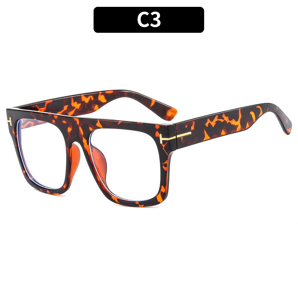 Oversized Vintage Anti Blue Light Optical Square Flat Top Glasses Frame Women For men Luxury Brand Designer  Eye Glass Frame