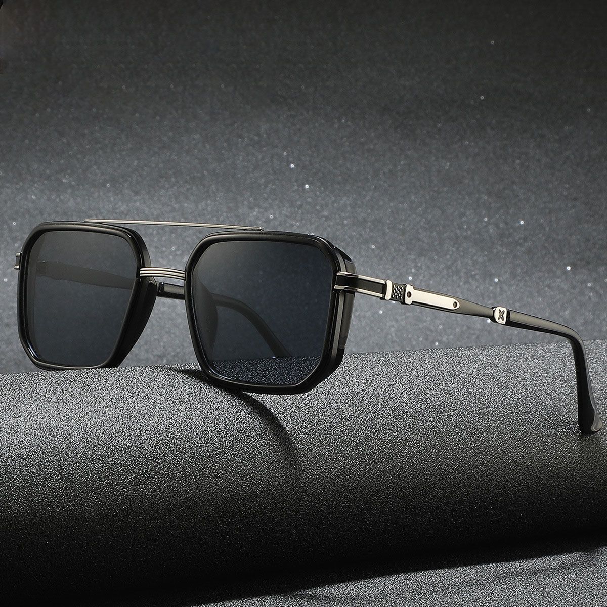 Square Polarized Sunglasses Men Metal Frame Glasses Resin Lens Male Sun Glasses Driving Travel Outdoor Eyewears UV400 Oculos