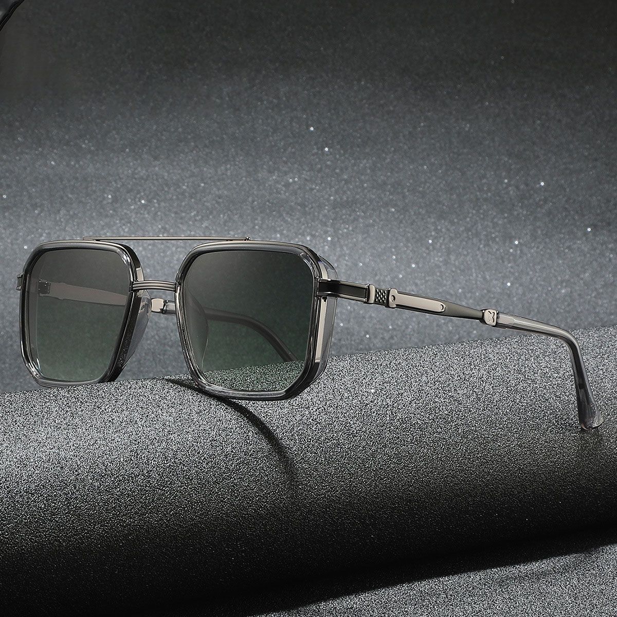 Square Polarized Sunglasses Men Metal Frame Glasses Resin Lens Male Sun Glasses Driving Travel Outdoor Eyewears UV400 Oculos