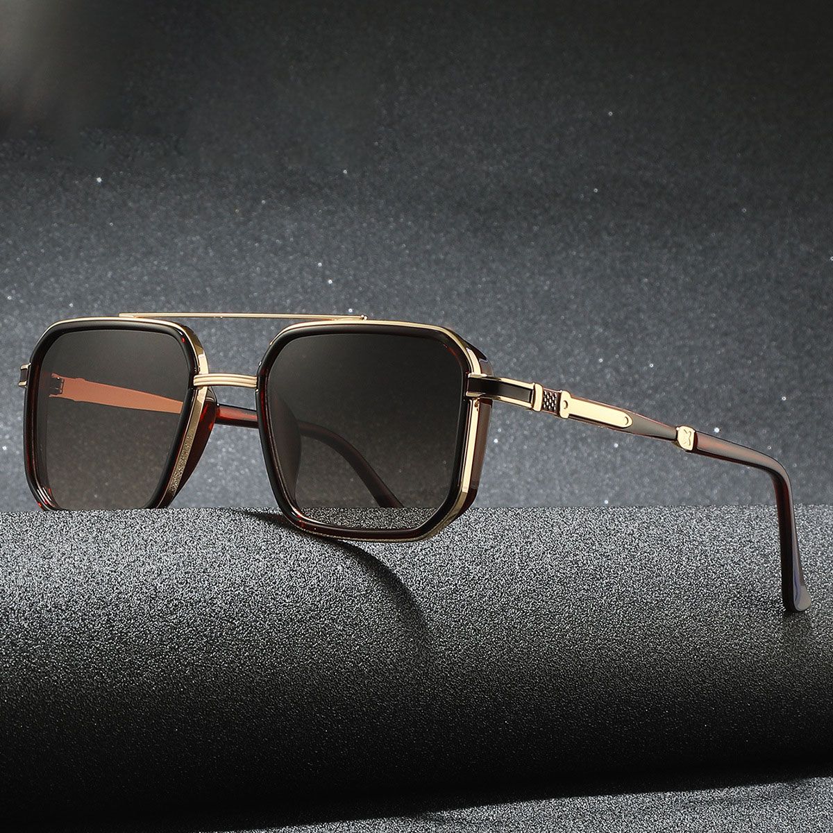 Square Polarized Sunglasses Men Metal Frame Glasses Resin Lens Male Sun Glasses Driving Travel Outdoor Eyewears UV400 Oculos