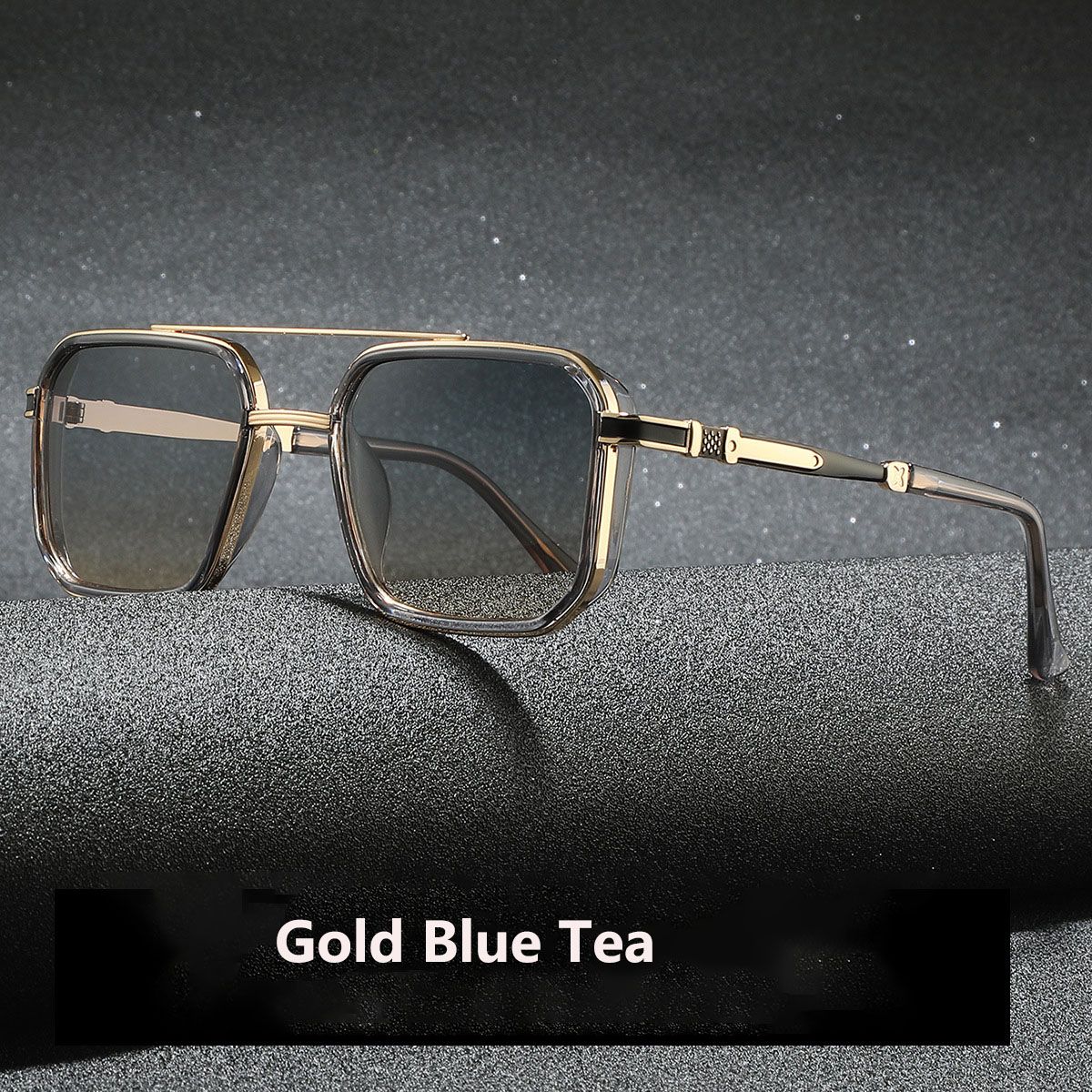 Square Polarized Sunglasses Men Metal Frame Glasses Resin Lens Male Sun Glasses Driving Travel Outdoor Eyewears UV400 Oculos